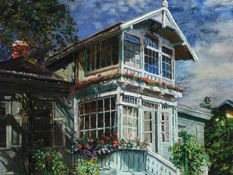 1877-Oskar Zeckendorf - Vista di una villa